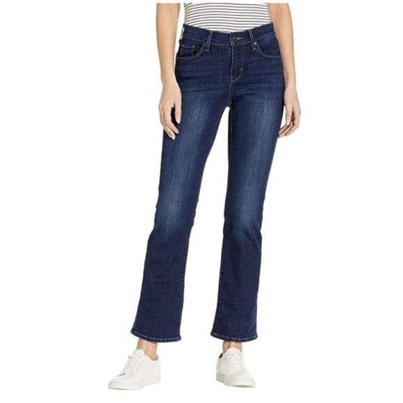 New LEVI'S 515 Indigo Denim Boot Cut Jeans sz 14 - Picture 2 of 8